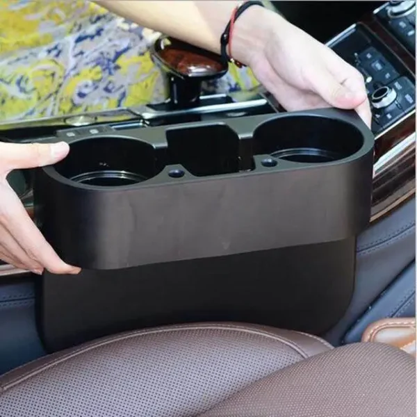 Portable Car Seat Seam Gap Wedge Cup Holder Drink Bottle Stand Storage Organizer PU Leather Water Side Keeper