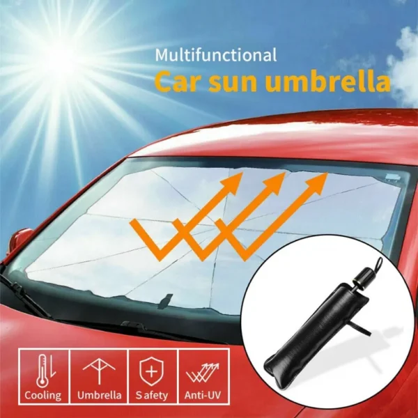Ready Stock Universal Car Windshield Sun Shade Cover Car Sunshade Front Window Mount Umbrella Car Windshield Parasol UV Ray