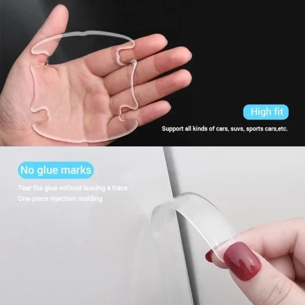 8pcs Car Door Handle Protector Door Inner Bowl Sticker Protection Anti Scratch Transparent
