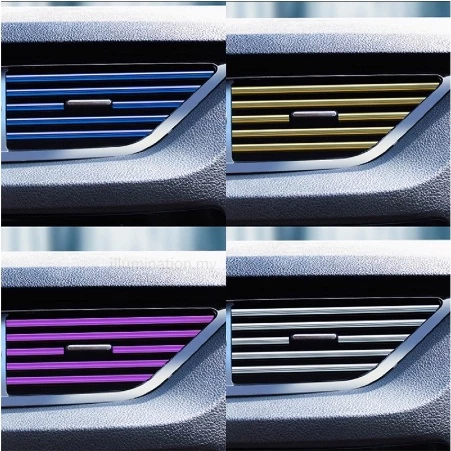 Car Interior Chrome Strip decal trim DF Grid Decoration Line Wire Sticker Lining Dashboard Aircond perodua bezza