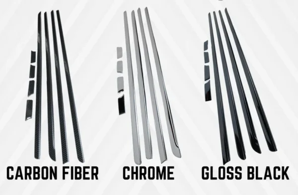 Perodua Bezza 2016  2025 Car Door Belt Moulding Window Trim Chrome Black Carbon Fiber Lining