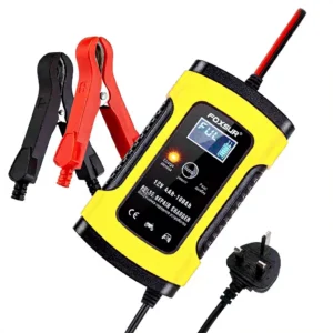 sg-11134253-824hx-mfdaro9ouqyycb 3PIN FOXSUR Car Battery Charger 12V 5A Pulse Repair LCD Battery Charger Motorcycle Acid Charger Intelligent Auto Battery